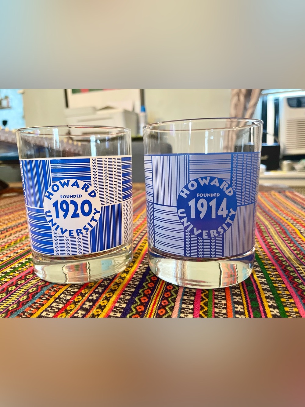 Howard University Phi Beta Sigma and Zeta Phi Beta Bourbon Glasses- Set of 2